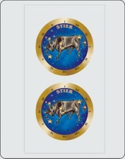 Aufkleber Sternkreiszeichen Stier Dimension 2er-Set je Ø 40 mm  Sticker