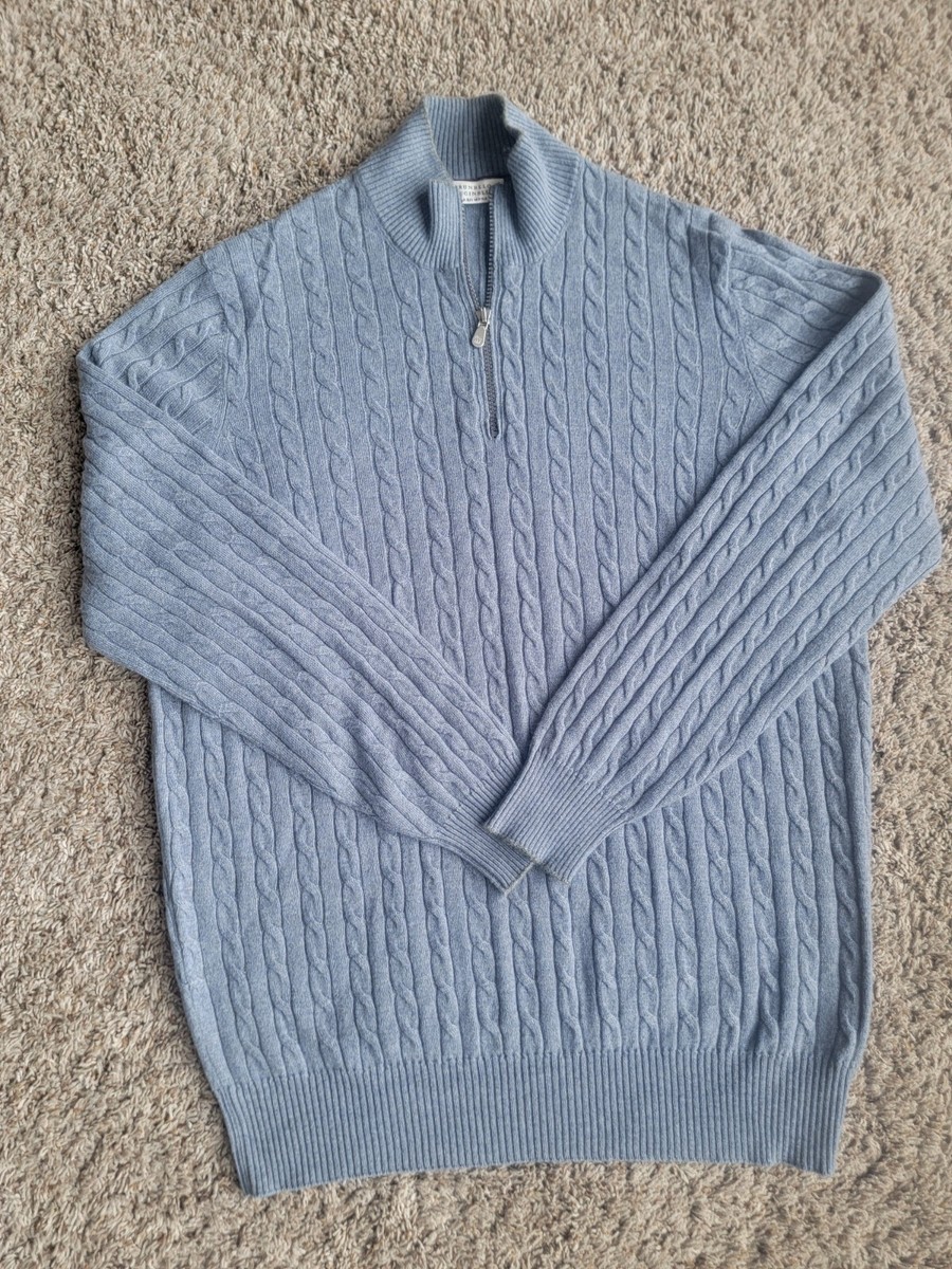 Brunello Cucinelli Cashmere Cable-Knit Quarter-Zip Sweater