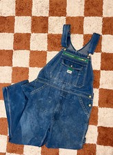 Vintage 90s-00s Liberty VERY DISTRESSED Blue Denim Workwear Overalls
