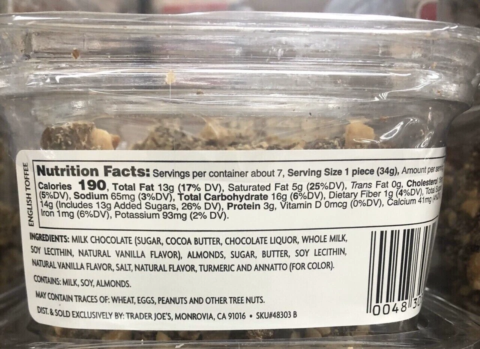 Trader Joe's English Toffee with Milk Chocolate 8 oz - Image 3 of 3