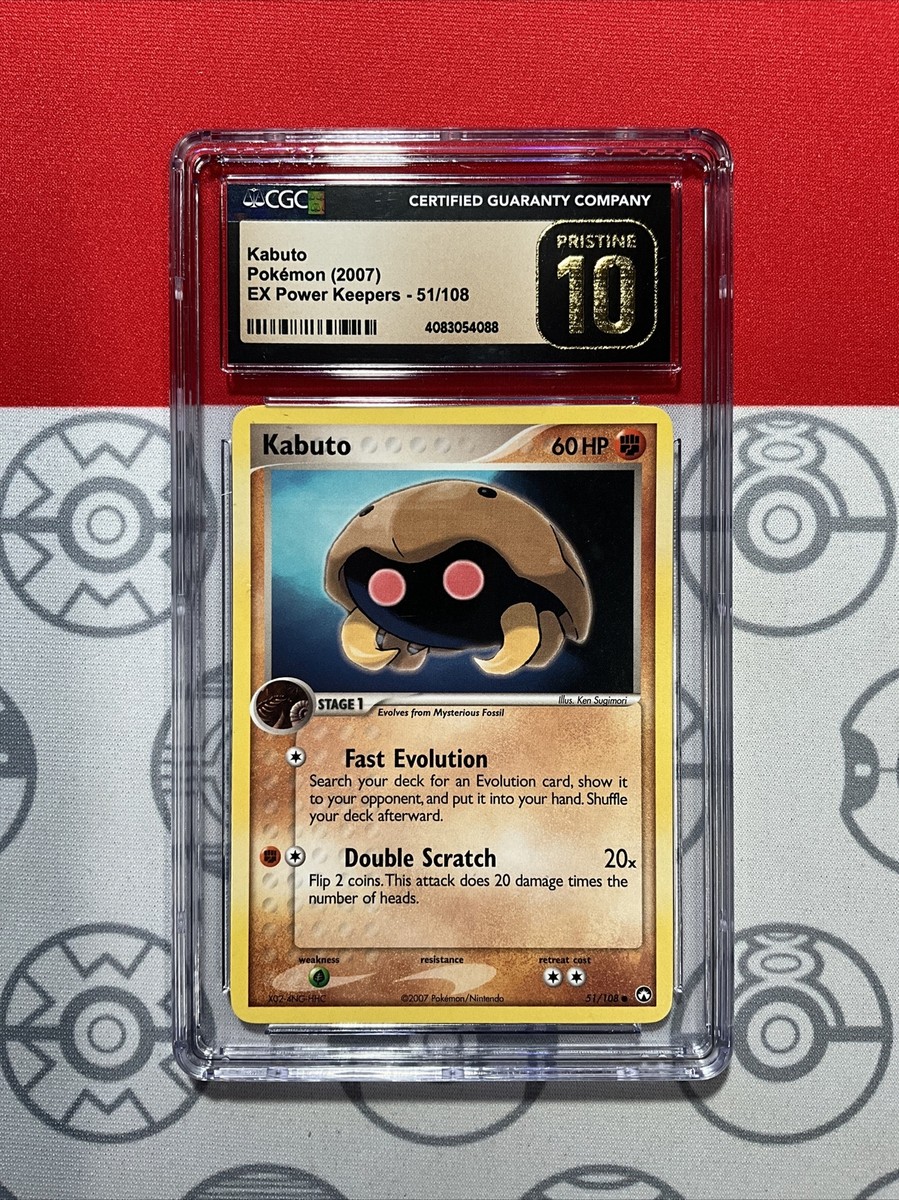 NEW CGC 10 PRISTINE Kabuto 51/108 Non-Holo Foil Pokemon Card PSA