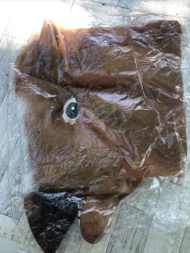 Horse Head Mask Latex Animal Cosplay Halloween Party Adult Costume Fancy Dress - Picture 2 of 2