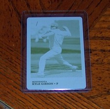 2019 Panini Donruss PRINTING PLATE KYLE GIBSON 85 RETRO # 242 1/1 Minnesota