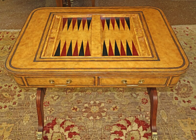 Drexel Heritage Regency Style Leather And Mahogany Game Table | eBay