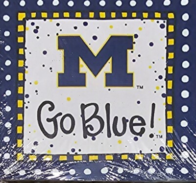 University Of Michigan   Go Blue   4  X 4  Square Resin Magnet