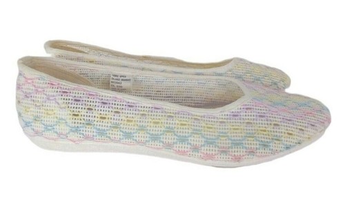Coaster Vintage 80s Pastel Net Mesh Women's Ballet Flats Slip-Ons Size 7.5 NEW - Picture 3 of 10