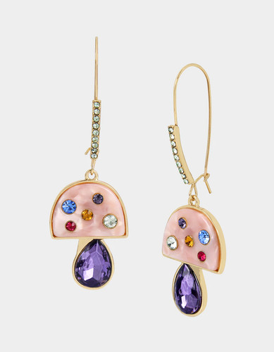BETSEY JOHNSON ENCHANTED MUSHROOM EARRINGS PASTEL
