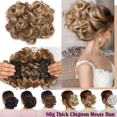 Elastic Scrunchie Messy Bun Chignon Curly Wavy Large Thick Hair