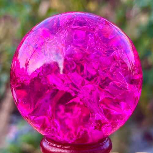 157G Natural Titanium Rainbow Quartz sphere Crystal ball Healing - Picture 15 of 22