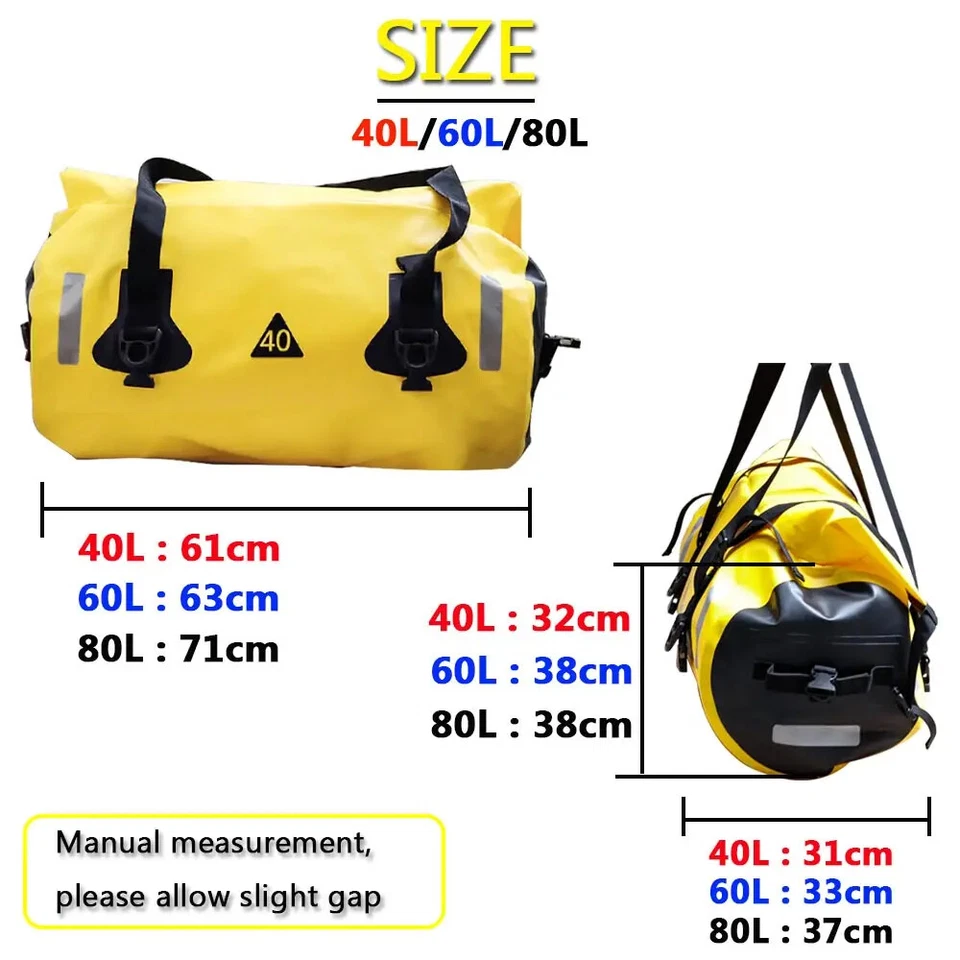 Bolsas de Lona Seca Universal para Moto 40L 80L/90L Bolsa de Lona Seca para Moto Foto 2 de 4