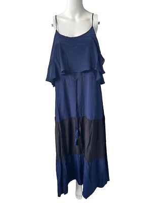 gold hawk Womens silk dress Maxi Dress Style GH589 Navy Size M NWT | eBay