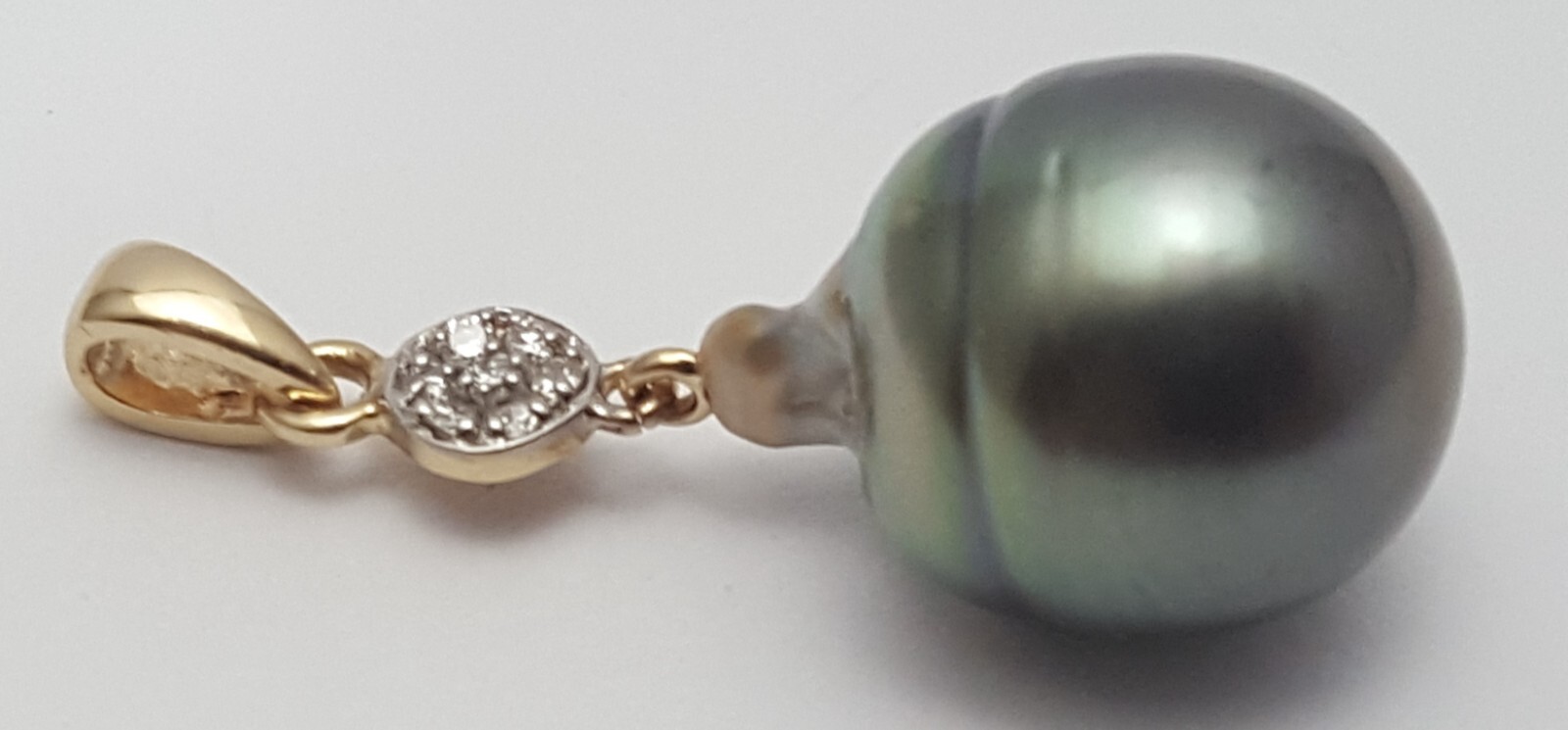 Unique 14K Solid Yellow Gold Drop Dangle Tahitian… - image 8