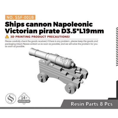SSMODEL  SSF-001A Ships cannon Napoleonic Victorian pirate D3*L16mm