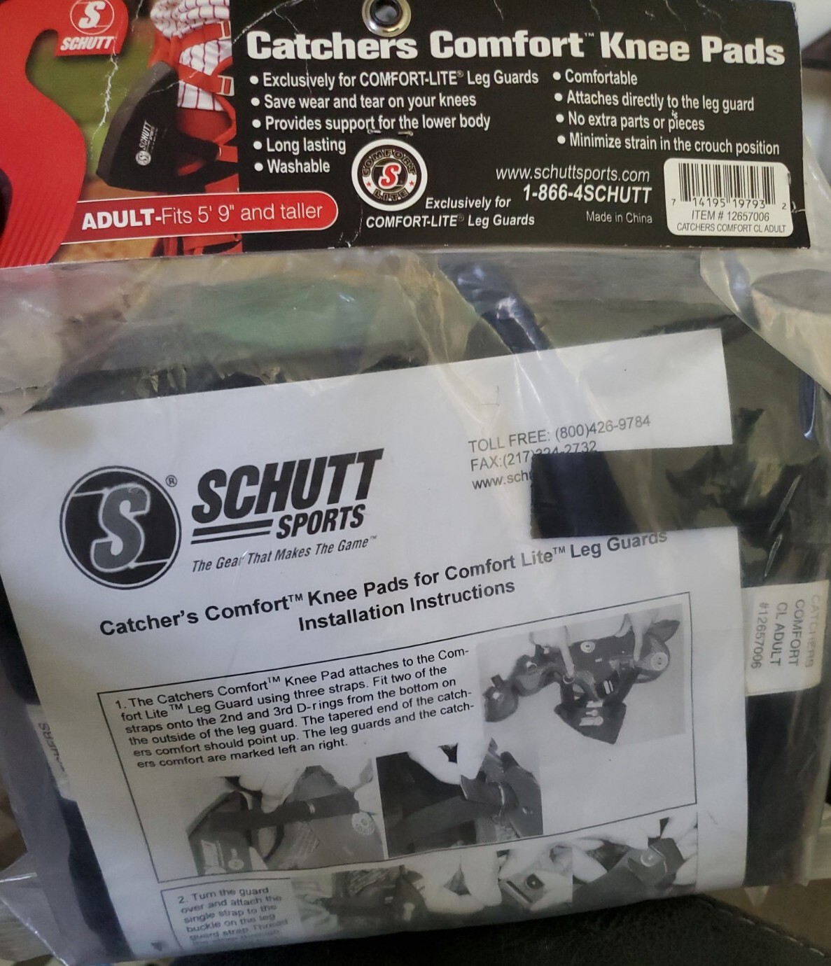 Schutt Sports™ ADULT Catchers Comfort Knee Pads Item No. 12655006