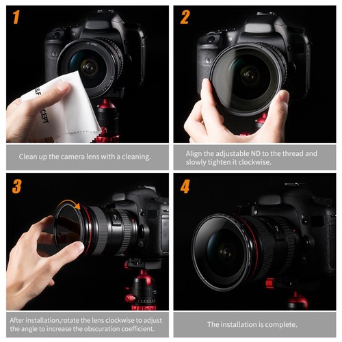 K&F Concept ND2-ND400 Lens Filter Variable Neutral Density Adjustable 55/72/77mm - Picture 28 of 142
