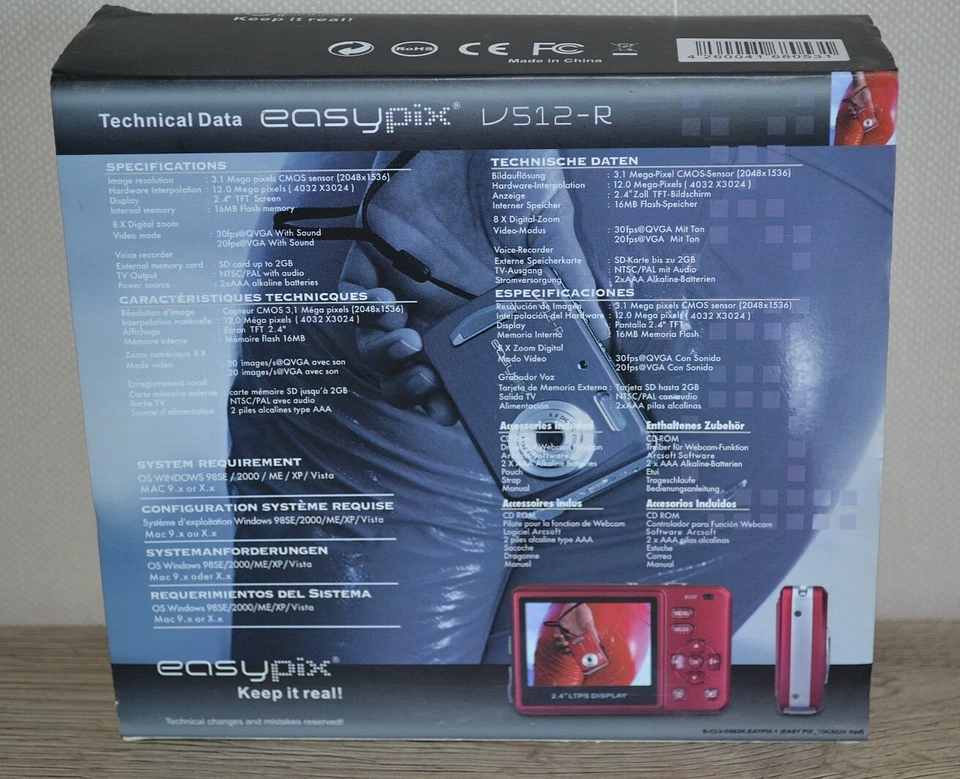 Easy Pix Digital Kamera V 512-R 8x digitaler Zoom,Video Modus - Bild 3 von 4