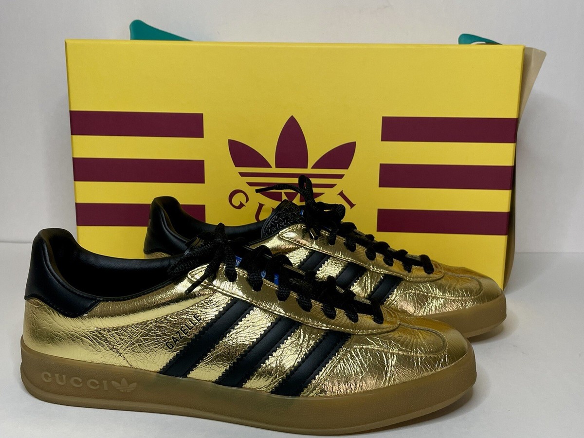 Adidas x Gucci Gazelle Indoor Metallic Gold Size 8M UK 7.5