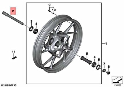 2017 BMW R1200gs GSW K50 Front Axle Wheel Spindle 36318520418 for 