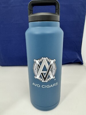 AVO Cigar Company 32oz Metal Water Bottle Growler - Blue - New