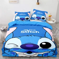 Stitch Cartoon Single/Double/Queen/King Size Bed Duvet Quilt Doona Cover Set
