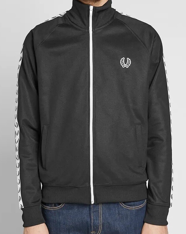 FRED PERRY TAPED TRACK JACKET BLACK J6231 184 NEW WITH TAGS FRED PERRY TAPED TRACK JACKET BLACK J6231 184 NEW WITH TAGS
