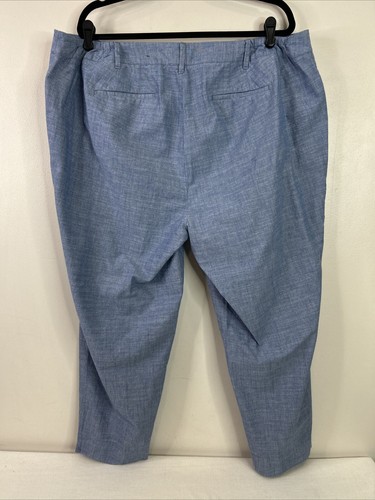 Talbots The Perfect Crop Women’s 20W Chambray Blue Tapered Leg Casual Pants - Picture 5 of 9