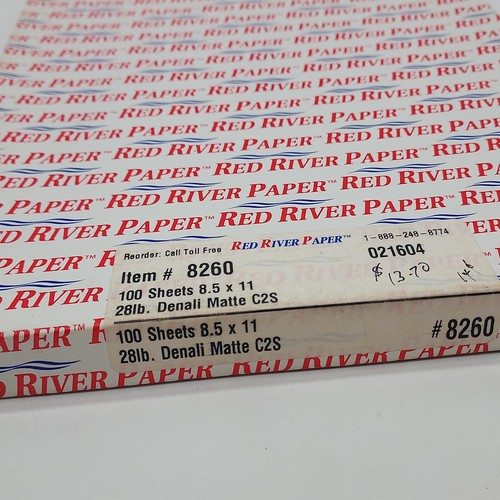 Red River Paper #8260 Denali Matte C2S 28lb. 100 Sheets 8.5 x 11 - Picture 2 of 3