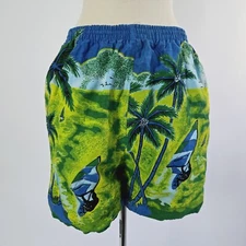 Vintage 70s 80s Board Shorts Surf Wakeboard Swim Trunks Abstract Local Motion