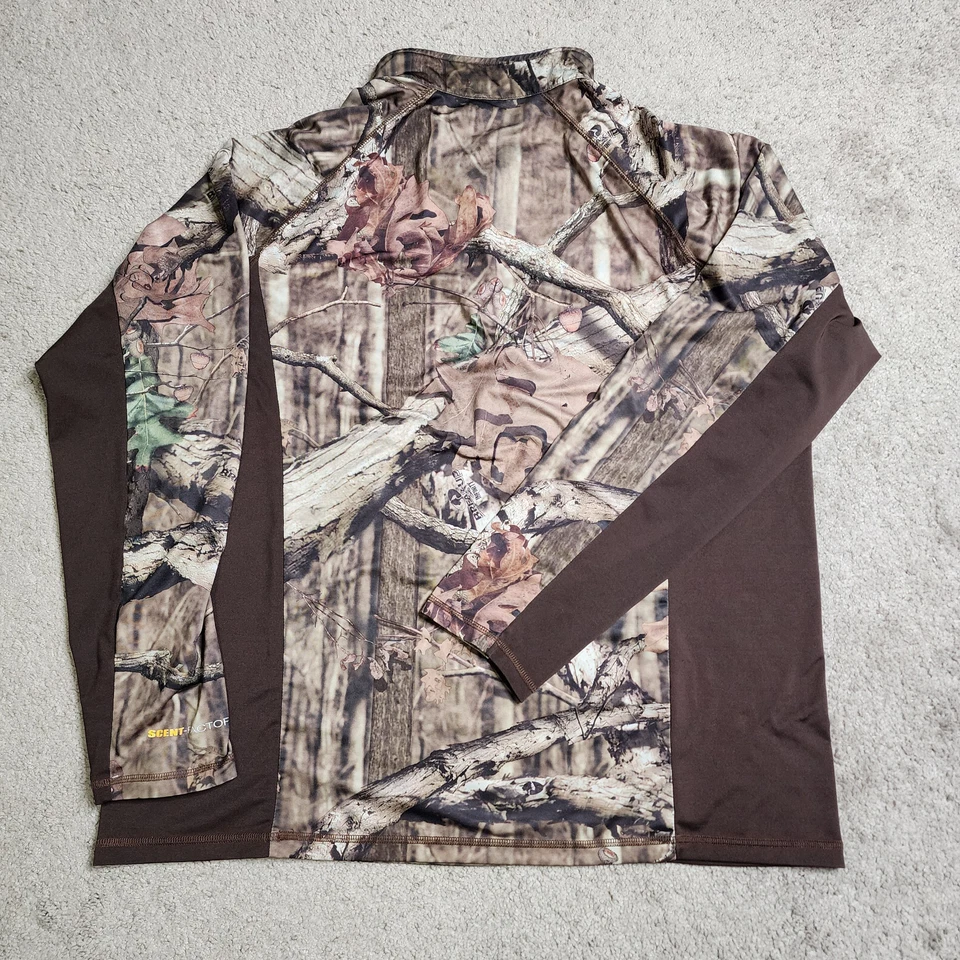 Mossy Oak Shirt Mens XL Break-up Infinity Camo Long Sleeve 1/4 Zip Scent Factor - Image 2 of 4