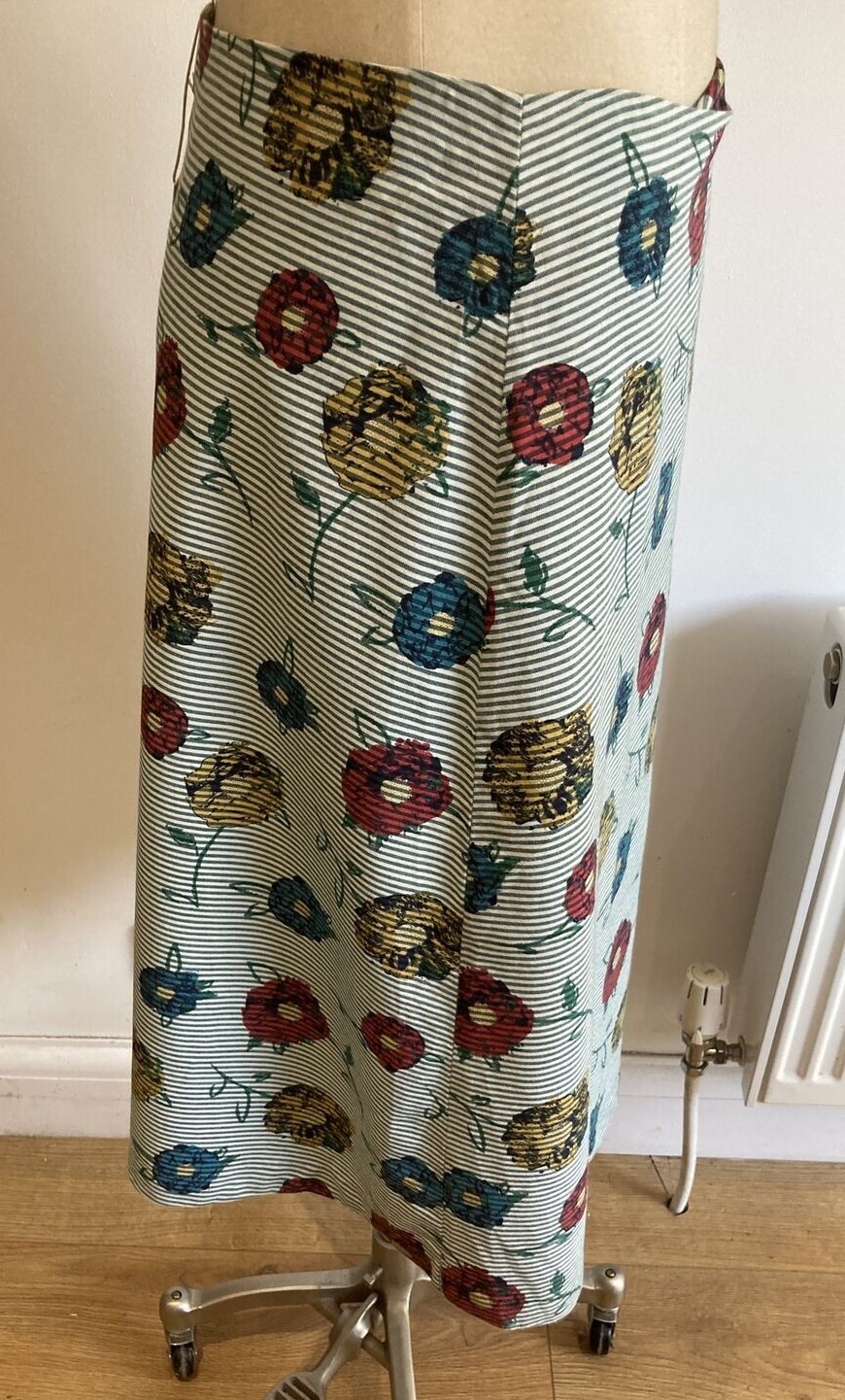 Seasalt Kaye Treloar Floral/Stripe Cotton Blend Porcelain Skirt, Size 10 UK BNWT 7