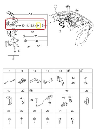 (Pkg5) 20A Fuse GENUINE KIA K997051120 93-97 Sephia, 01-04 Spectra, 95-00 Sporta - Picture 2 of 3
