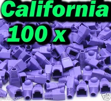 Lot 100 RJ45 Connector Purple Cat5 5e Modular End Cap Boot Head Plug Cat6 Cable