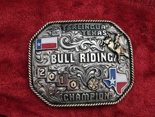 Bull Riding RODEO  X TREME  2010  Terlingua Texas  CHAMPION TROPHY BUCKLE  Rare  T93