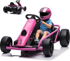 Kinder Elektro-Go-Kart 24V 2×300W Motoren 13km/h Sitz 37cm Sicherheitsgurt Musik