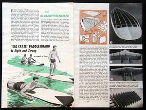 11' Wakeboard SURFBOARD Paddleboard 1957 How-To build PLANS
