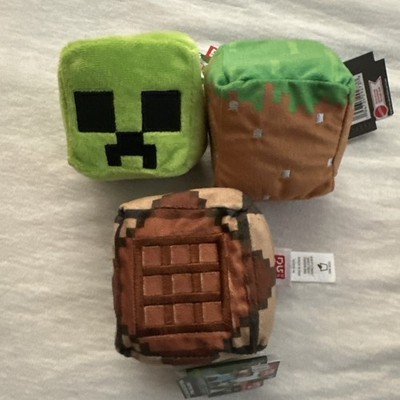 Minecraft Creeper, Grass, Craft Table Plush Cubes Stuffed Toys Mojang Video Game