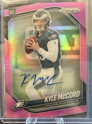 2025 Prizm Kyle McCord Pink Auto RC Rookie Autograph Philadelphia Eagles #377