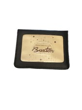 Buxton ID Window Card Holder Spare Key Card Case, Black Leather