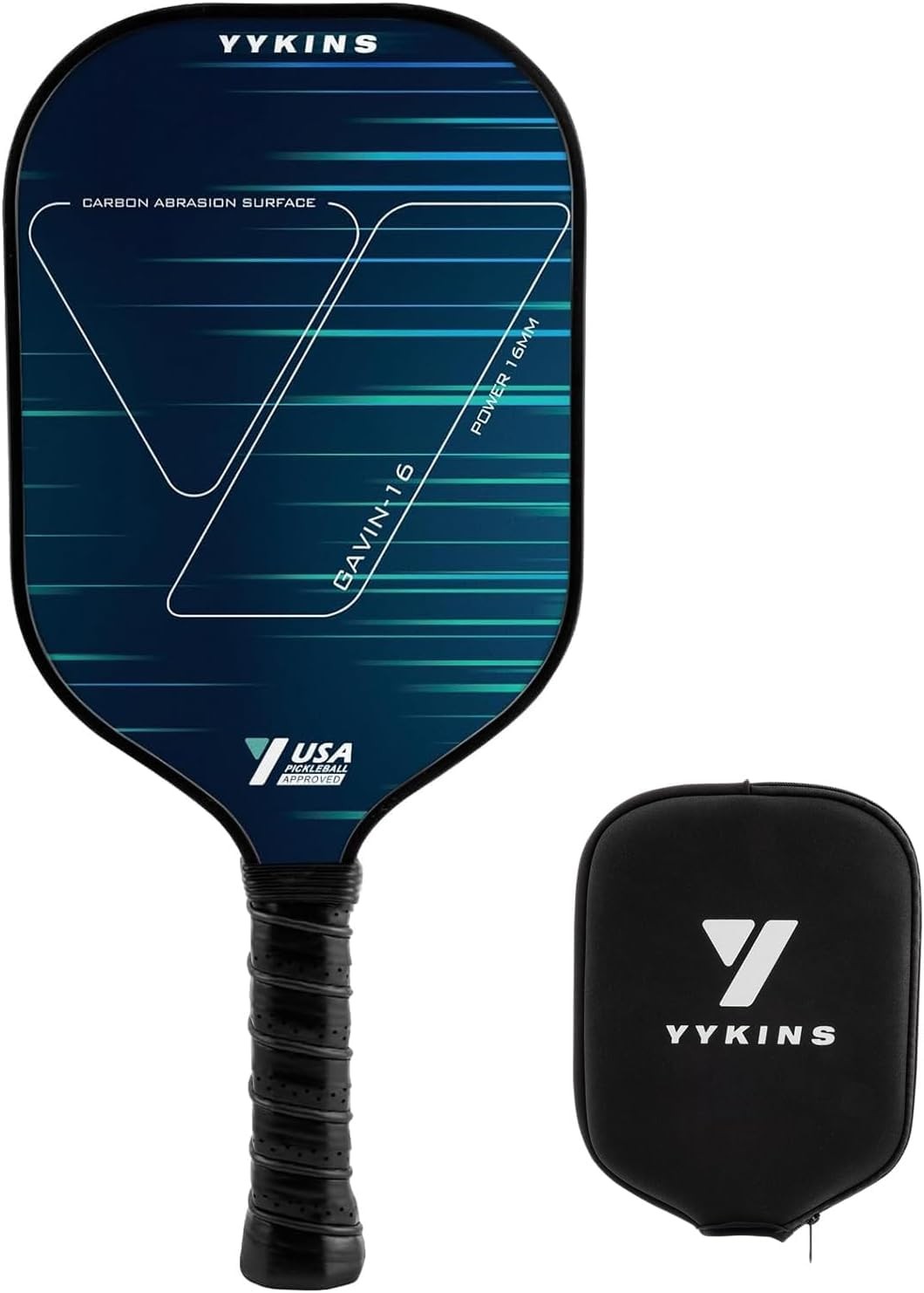 Pickleball Paddle, 16MM Carbon Fiber Pickleball Paddle with Sure-Grip Elongat...