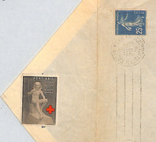 FRANCE (EGYPT) Cover *PORT SAID* RED CROSS Charity Label/Seal 1919 Belgium RC215