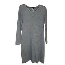 Talbots Women’s Gray 100% Cotton Sweater Dress Sz M Long Minimalist Quiet Luxury