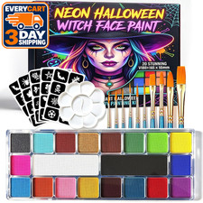 20 Colors Face Painting Kit for Kids Adults,Water Based Washable Face Paint Se