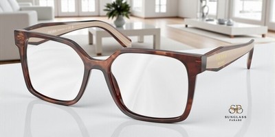 PRADA PR B03V 07R1O1 Havana Caramel Demo Lens 54 mm Women's Eyeglasses