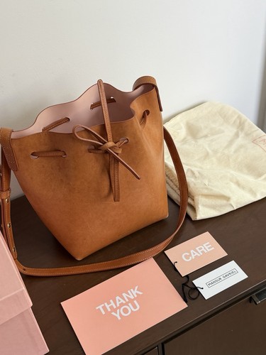 Mansur Gavriel Mini Bucket Vegetable Tanned Brown Leather Crossbody Handbag Bag