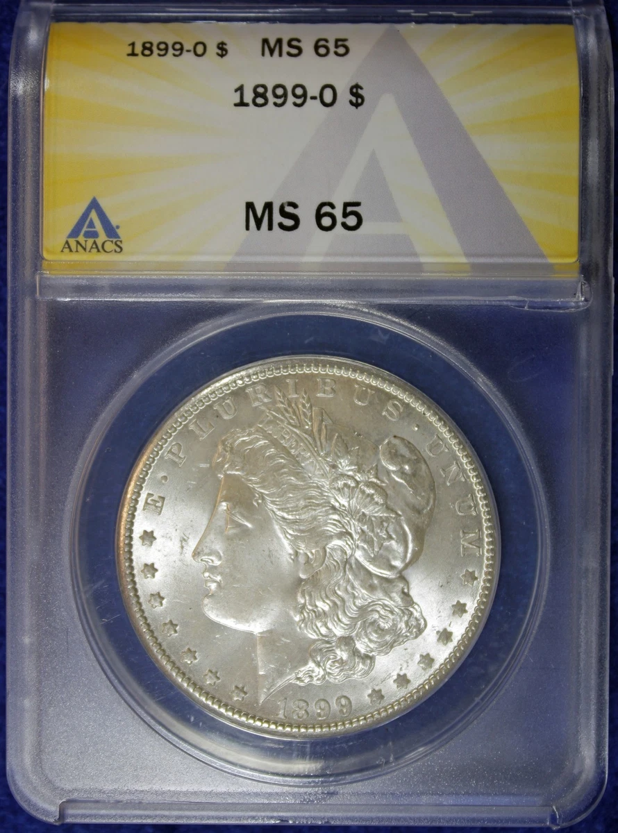 Uncirculated MS 65 Graded 1899 Year Morgan US Dollars (1878-1921