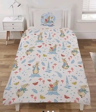 Peter Rabbit Forest Life Mashroom Toadstool Single Duvet Cover Bedding Set Kids