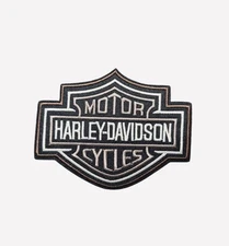 Harley Motorcycle Biker Patch Gray, Iron On/Sew On