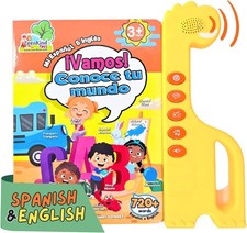 ZeenKind Learn Spanish for Kids Spanish English Talking Sound Book Toddler  Bi