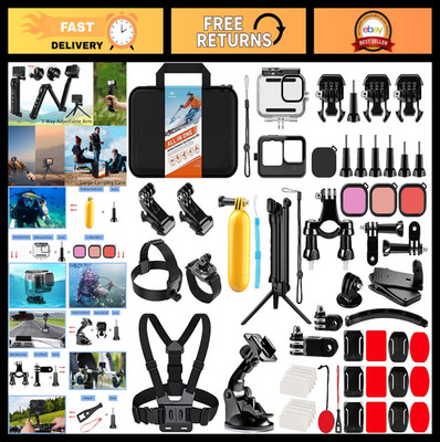 Action Camera Accessories Kit for GoPro Hero 13 12 11 10 9 - Waterproof Housing,