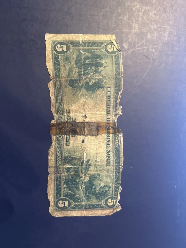 Series of 1914 Five Dollar ($5) Large Federal Reserve Note USED BY PRESIDENT - Image 2 of 2